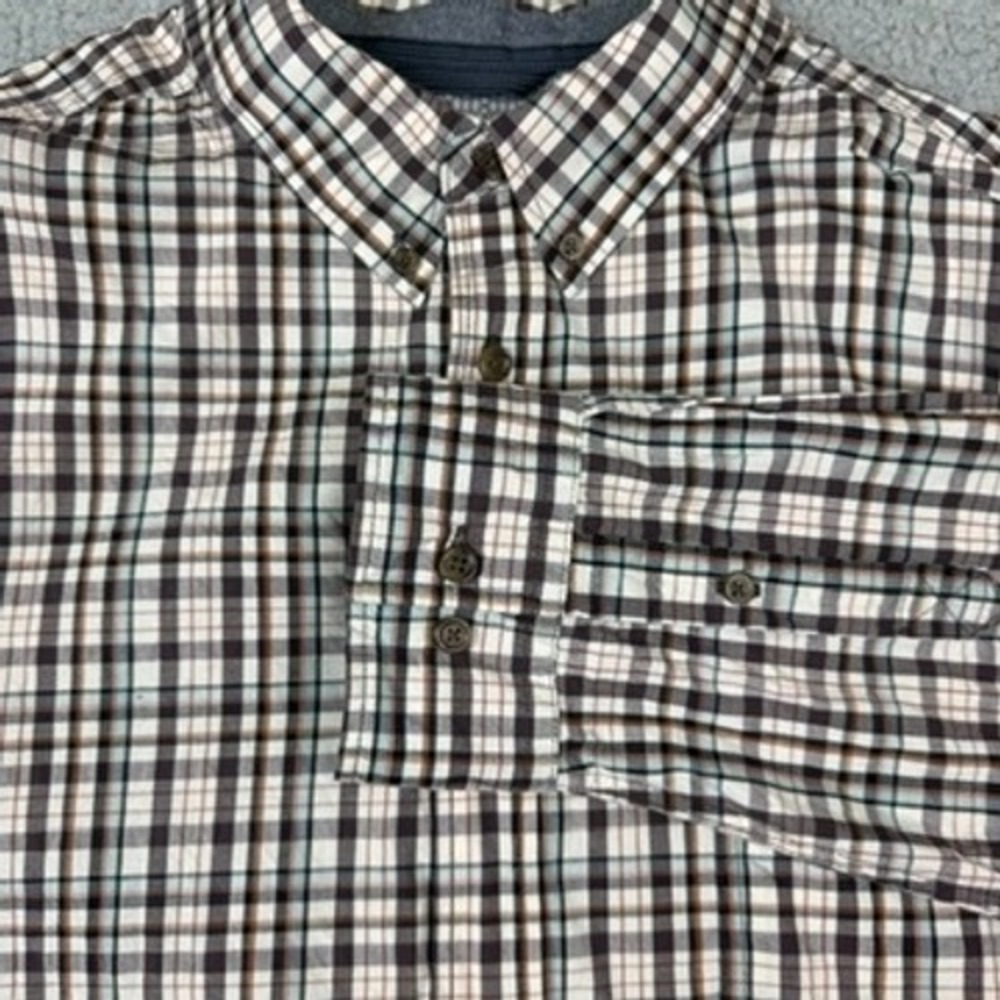 Cody James Western Apparel Mens 2XL Plaid Brown Button Up Long Sleeve‎ Shirt